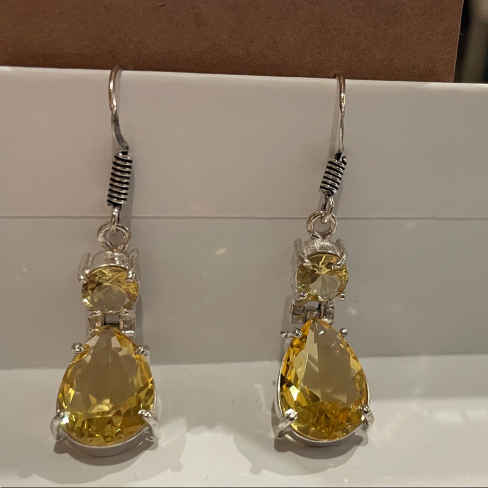 Elegant Yellow Teardrop Earrings